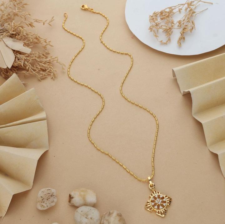 micro gold polish chain pendant 668 Artifical jwellery exporter in Ahmedabad